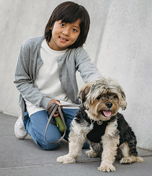 Child with dog
