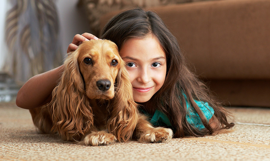 Girl with her dog